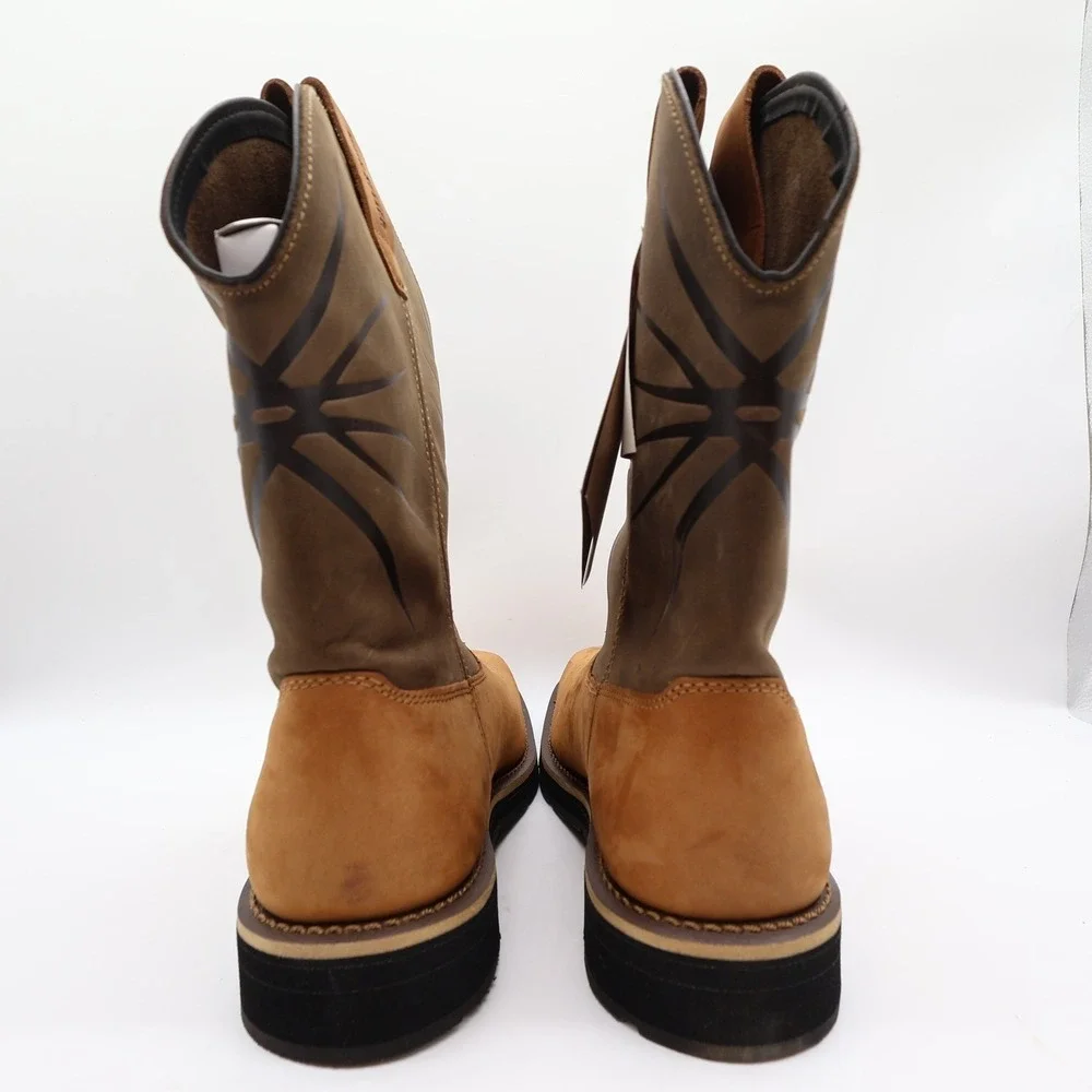 Irish Setter Walker Pull-On Work Boots Mens 12 Brown Leather Soft Toe 83937 NEW
